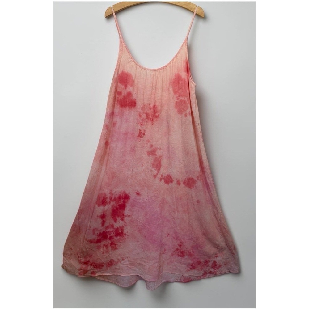 9seed Resort Tulum Pink Tie Dye Cotton Gauze Long Maxi Dress One Size USA 9 Seed